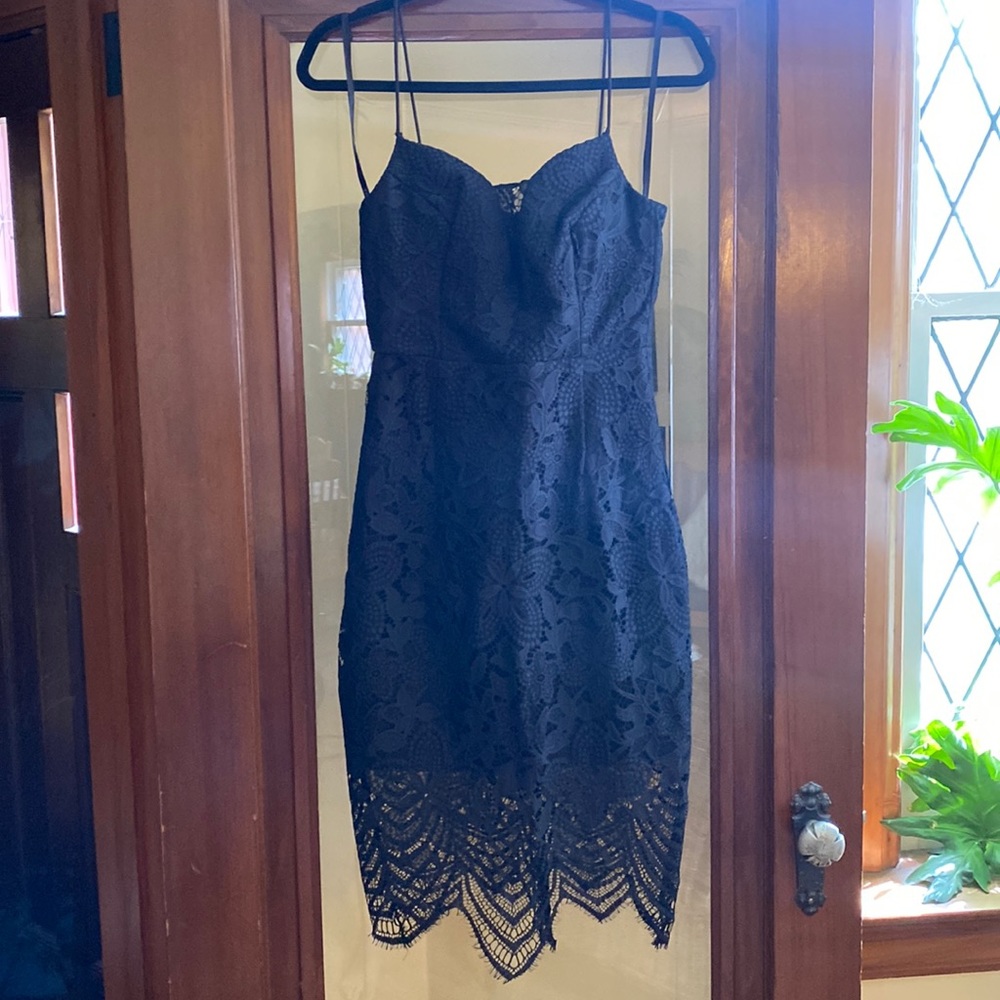 Black bodycon lace midi dress, Evernew Melborne